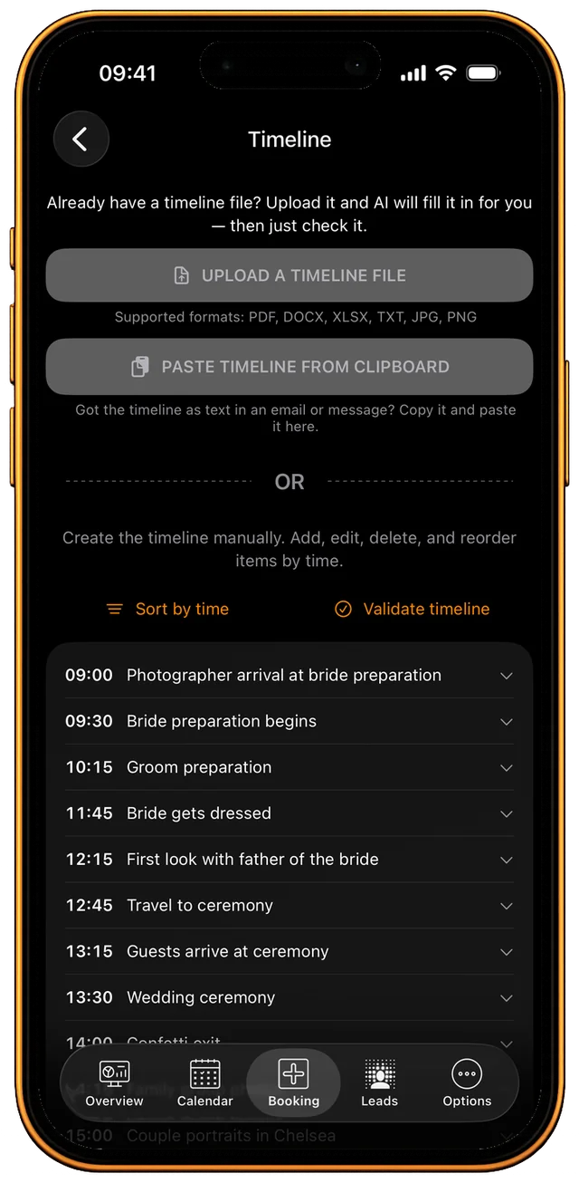 Event timeline