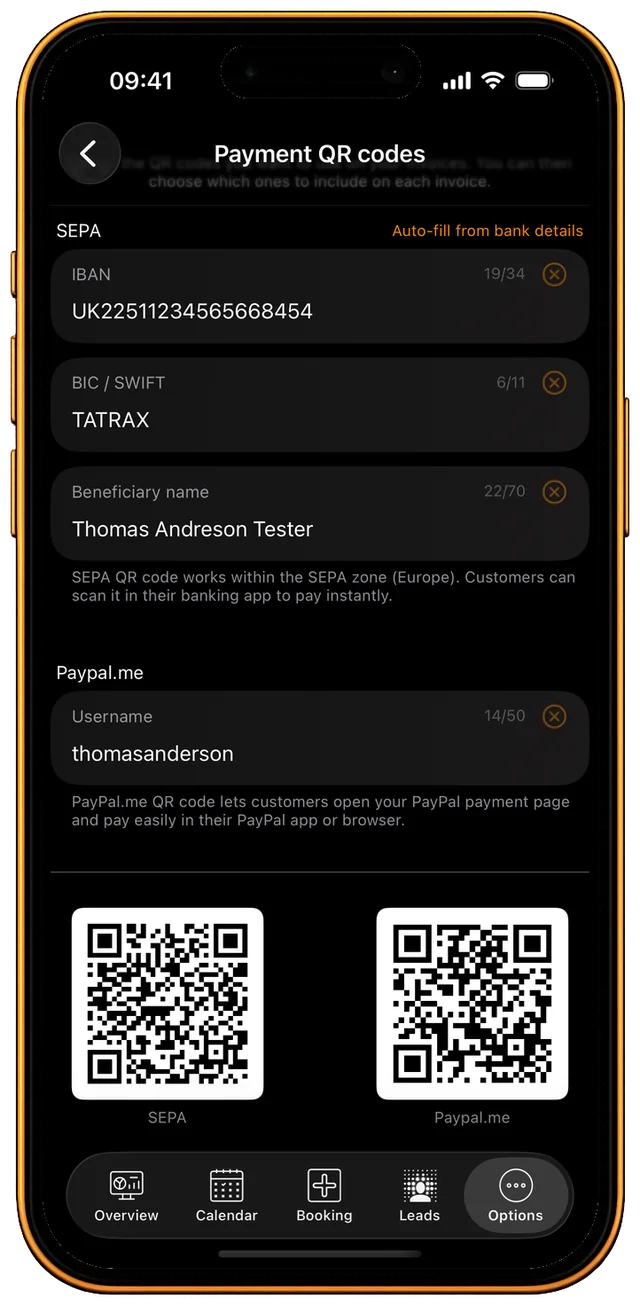 Payment QR codes